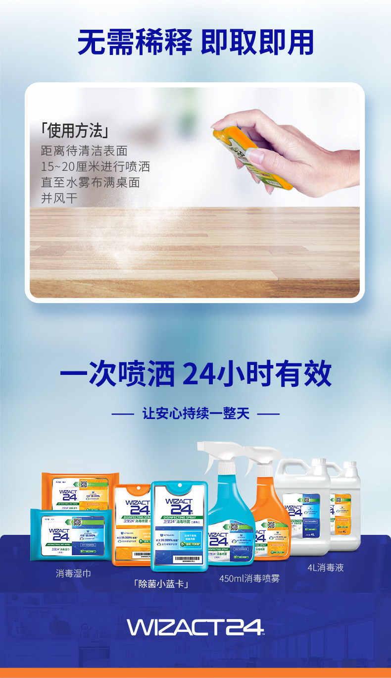 Wizact24  卫至24 便携式消毒喷雾 18mL*4片 双重优惠折后￥19.9包邮