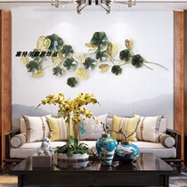 Hotel decorations metal hollow ornaments water features wall hanging lotus leaf hoisting Lotus background wall pendant