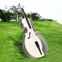 Stainless Steel Cello sculpture outdoor square various music theme notes musical instrument ornaments garden landscape customization