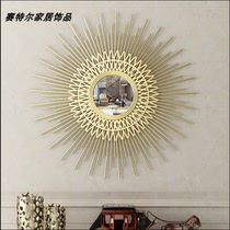 European metal wall decoration creative porch living room wall Wall bedroom sun glasses decoration stereo Wall pendant
