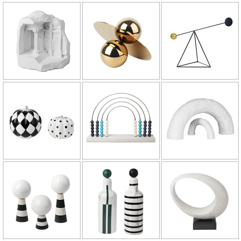 Desktop decoration technology sense metal ball architectural creative craft decoration model room children's room office decorations