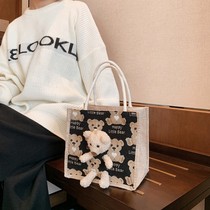 Office Workers Carry-on Bags Stroll Around The Street Travel Lady Brief Commute Box Dinner Bag Fashion Trendy Canvas Bag Tote Bag