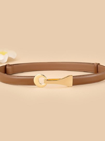 Black Leather Decorative Belt for Women, Suitable for Dresses, Waist-Cinching, Versatile Metal Hook Buckle, Women's down Jacket Waist Belt