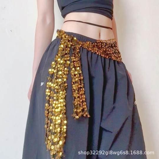 New Style Jazz Dance Starry Tassel Layered High-End Street Dance Trendy Waist Scarf Waist Belt Niche Design for Women