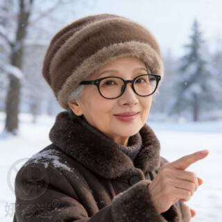 Stylish and Beautiful Hats for the Elderly, Ear-Protecting Hats for Seniors, Autumn and Winter Hats for Old Ladies with a High-End Feel