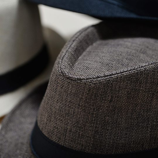 Hats for men with suits, cotton and linen fabrics, Panama solid color hats, sun hats for men, British jazz hats for women