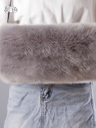 Warm hand coverings for middle-aged and elderly people, imitation fox fur warm sleeve muffs, winter hand protection, Northeast cold protection, thickening for women
