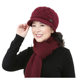 New Style Mom Hat for Middle-Aged and Elderly People, Warm Hat and Scarf All-In-One, Thickened for Warmth and Cold Protection, Grandma Hat, Beret for Women