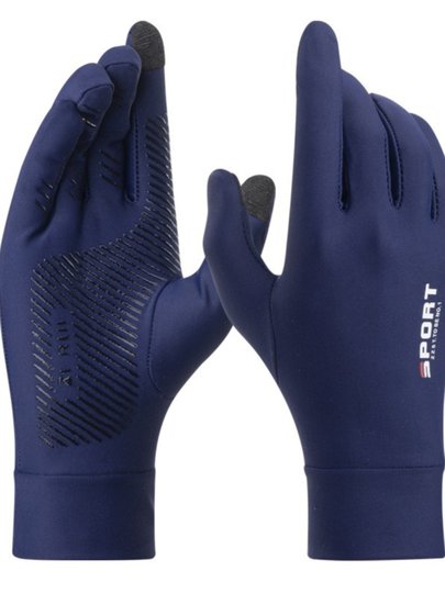 Running Quick-Drying Gloves, Windproof, Cycling, Warm, Fishing, Thin, Winter, Anti-Slip, Ice Silk, Ski Lining, Motorcycle, Men