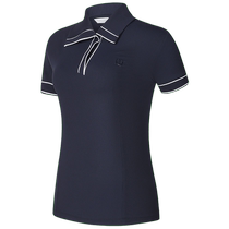 FILA GOLF Womens Knitted Short-Sleeved POLO Shirt 2024 Summer New Golf Sports Sunscreen Top
