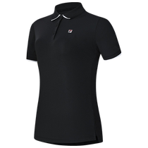 FILA Womens Knitted Short-Sleeved POLO Shirt 2024 Summer New Tennis Sports Breathable T-Shirt Top