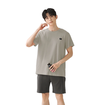 Catman pajamas mens pure cotton summer boys short-sleeved shorts thin summer teenagers casual home wear set