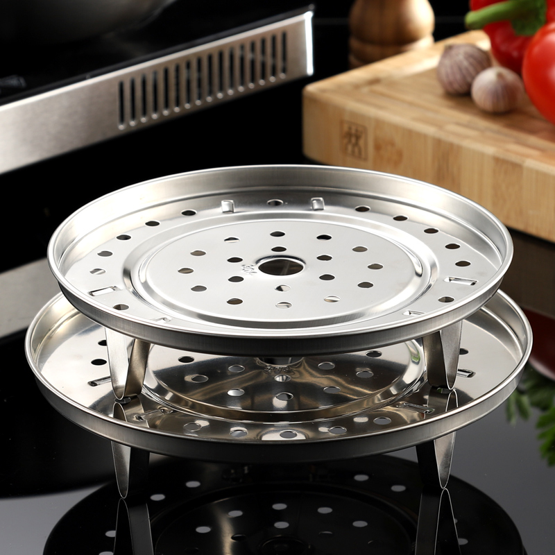 Steam rack Home Waterproof High Foot Steam Pan 304 Stainless Steel Round Almighty Steamed Stuffed Buns Steamed Rice Steamed Slices Thickened-Taobao