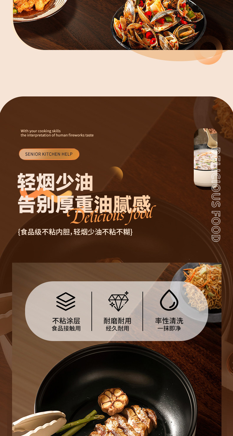Плиты 电炒菜炒锅快煮锅家用一体多功能火锅学生宿舍小型蒸煮煎炒不沾锅 Green kwai