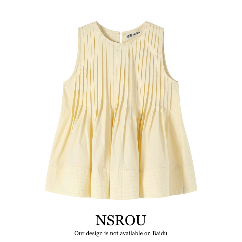 French-Style Elegant Sleeveless Vest Doll Shirt for Women, Summer Petite Sweet Square-Neck Short Top