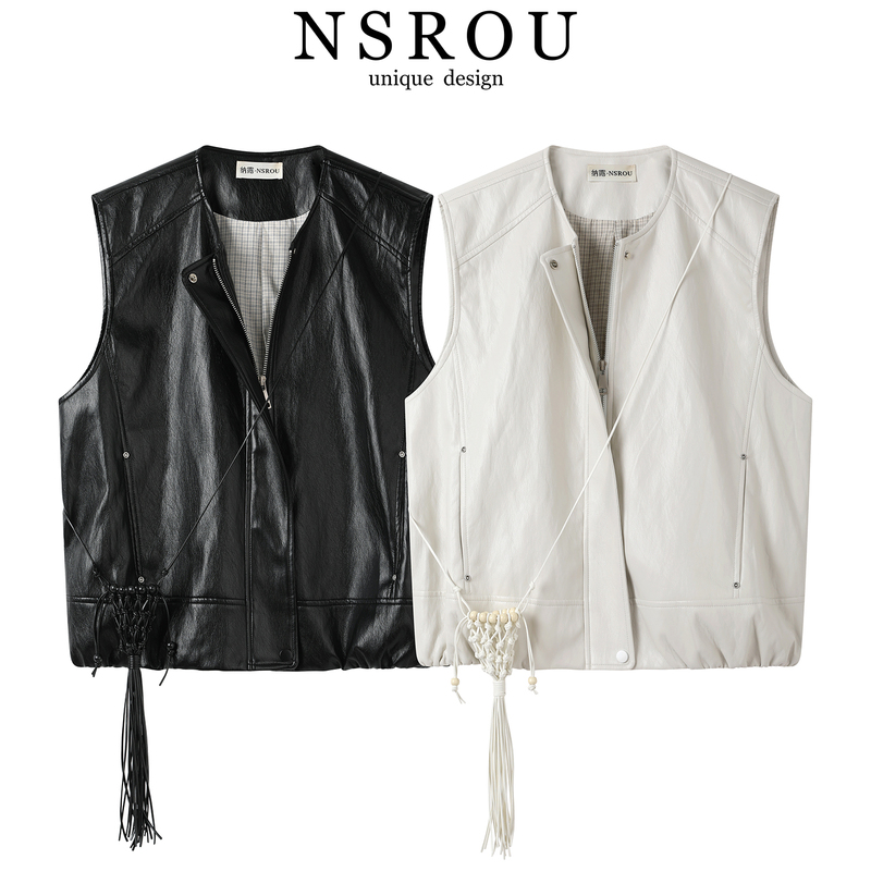 Korean Retro Simple Sleeveless Short Vest Jacket for Women, Early Spring Fashion, Age-Reducing, Slimming, Versatile Leather Jacket