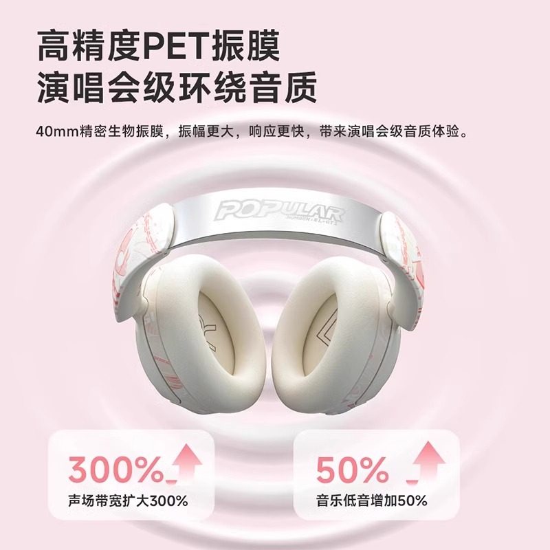 German Berlin Sound Active Noise-Cancelling Headphones Bluetooth Wireless Computer Gaming Wired Microphone Ultra-Long Battery Life