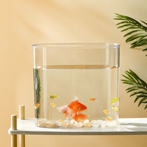 Fish Tank Ins Wind Super White Transparent Gold Fish Tank Building Sloth Aquarium Small And Medium Tabletop Eco-Cylinder Plastic