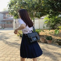 jk packet charter school for the day department original jk uniform bag college retro foreign air black large capacity pu hand single shoulder bag