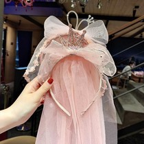 Birthday Dress CHILDREN ICE AND SNOW CHIC EDGE LOVE SA CROWN PRINCESS HAIR ACCESSORIES FLORAL RING NECKLACE HAIRPIN HAIRPIN ACCESSORIES KOREAN VERSION