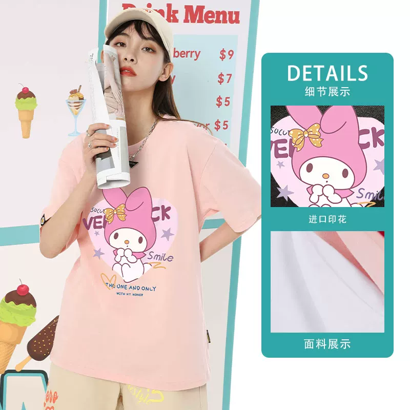 Sanrio, Hello Kitty, летняя футболка с коротким рукавом