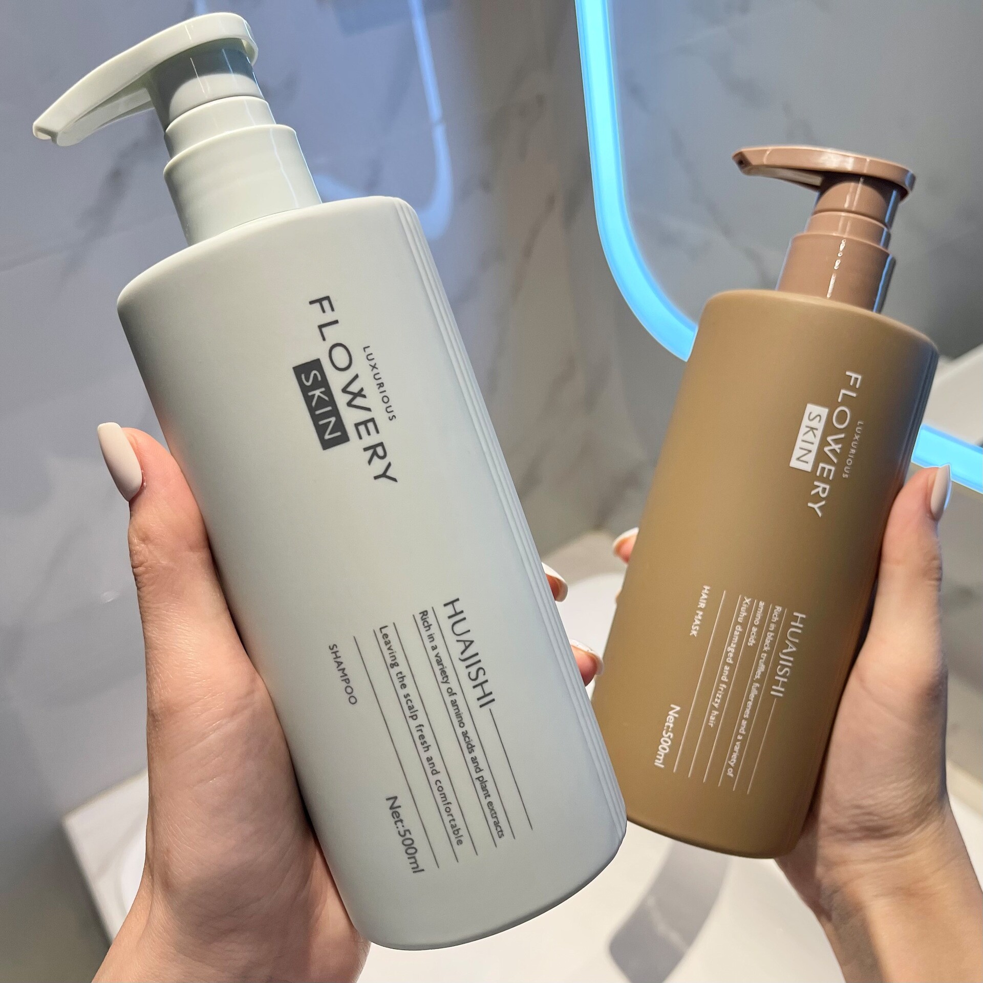 Flower shampoo deduplicate itching oil fluffy shampoo and exhaust conditioner bath and shampoo