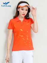 Summer lapel sports T-shirt womens short sleeve Jiamusi large size quick-drying middle-aged and elderly coat polo shirt group purchase clothing