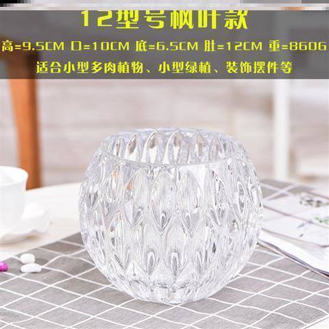 Glass fiber flower pot living room desktop vase water culture hydroponic plant bedroom office green dill transparent pot