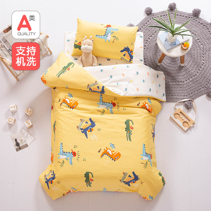 Kindergarten quilt three-piece set of children's quilt bedding baby quilt set into the garden six-piece set of pure cotton summer small