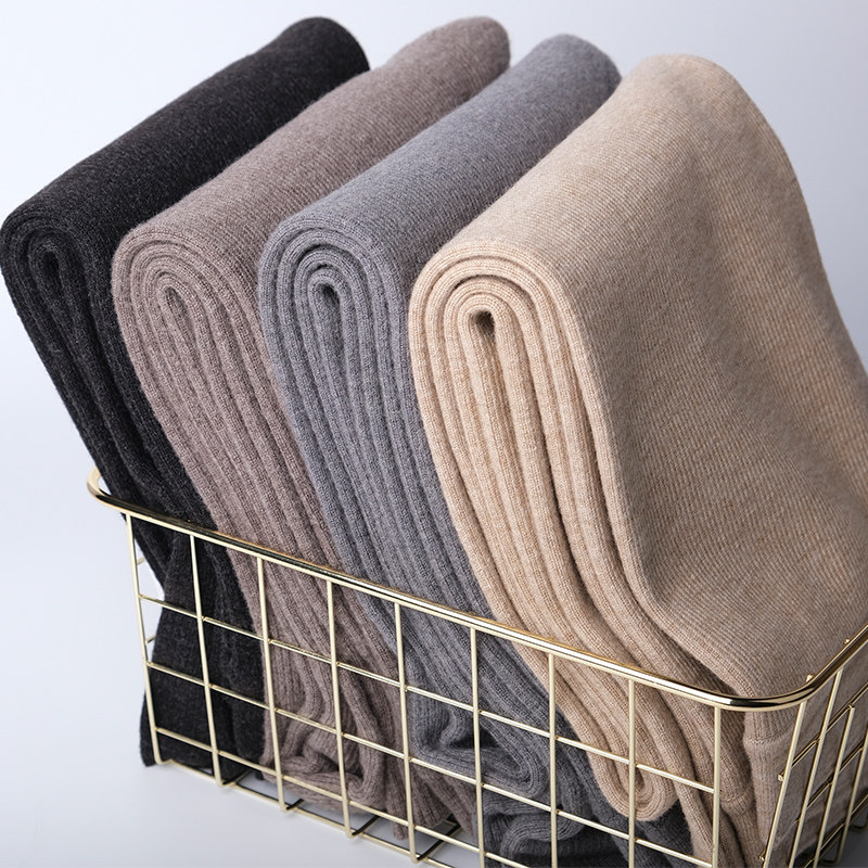 Wool trousers female outside wearing slim fit thin sanitary pants thickened with velvety knit bottom warm pants winter plus suede pants man