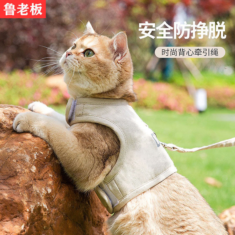 Kitty traction rope vest style 100 lap rope anti-loss and cute out of the house Cat Tow Rope Walking Cat Rope Walk the dog rope