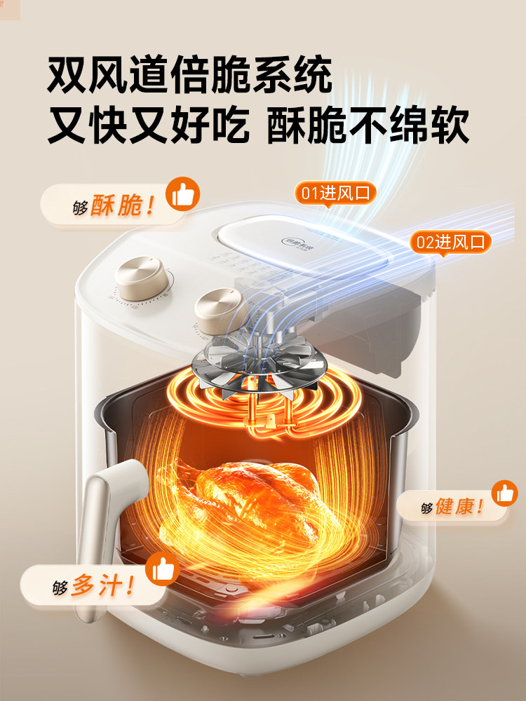 Joyoung Air Fryer, Household Flip-Free Electric Fryer, Smart Large-Capacity Electric Oven, Multi-Functional Flagship New Model