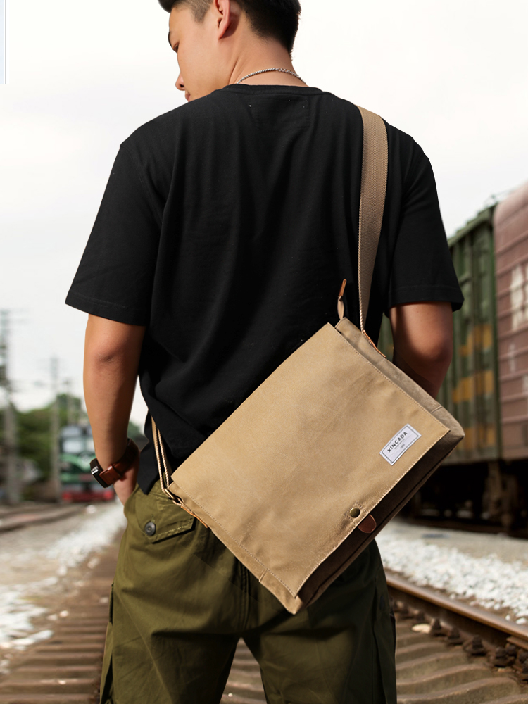 Shoulder Bag Single Shoulder Bag Canvas Man Bag Skew Satchel Casual Sports Postman Day Department College Student Brief School Bag Lady Boomer Card