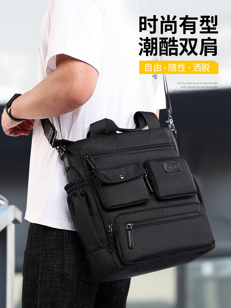 New Slanted Satchel Men Postman Big Capacity Casual Single Shoulder Bag Business Canvas Handbag sport Multi-functional Shoulder Bag
