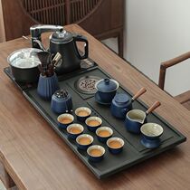 Tea Tray Home 2021 New Black Sandalwood Flat Advanced Light Lavish Modern Gear Suit Fully Automatic Tabletop Tea Table