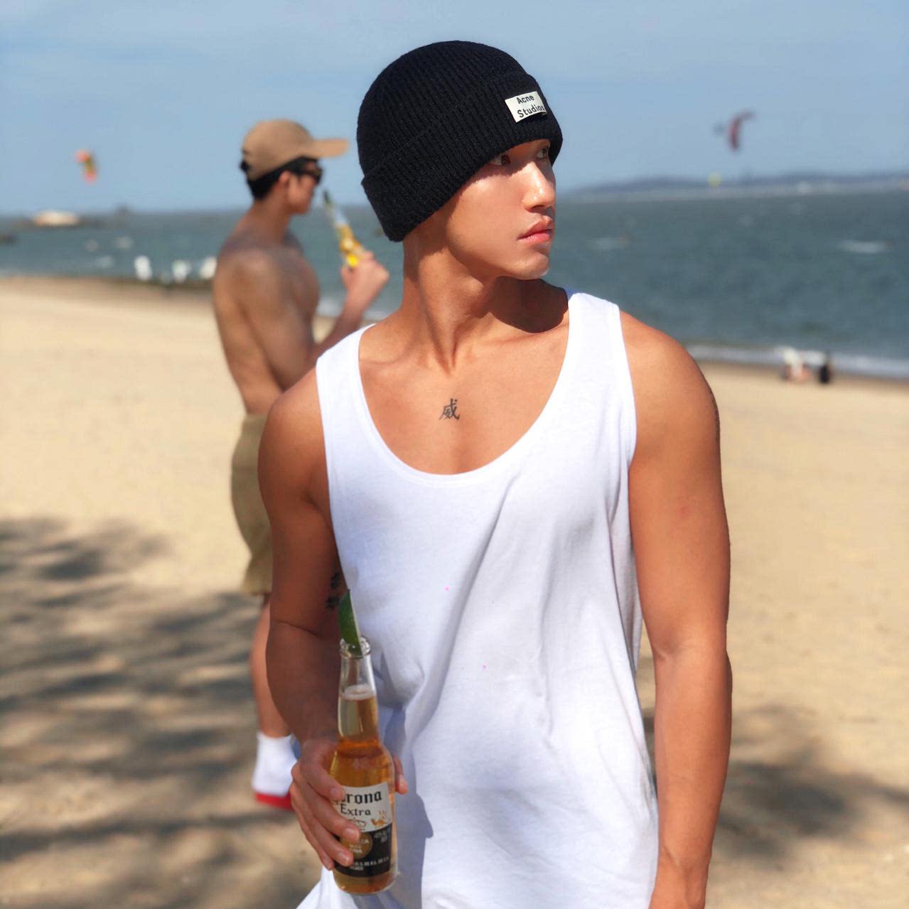 100 Hitch American Pure Color Pure Cotton Men Beating Bottom Vest Summer Training Loose Sleeveless T-shirt Sports Fitness Trend-Taobao