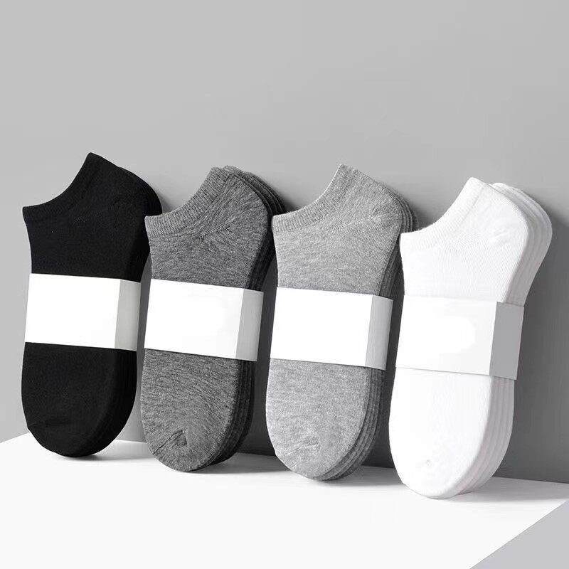 Socks Summer Cotton Anti-Stimulation and Breathing Thin Black and White All-Cotton Cotton Spring and Autumn Lady Socks