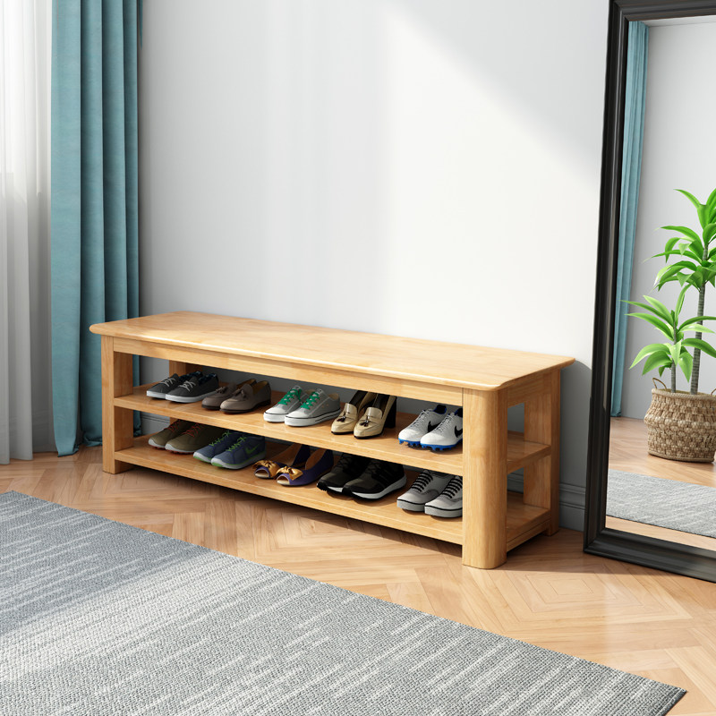 Solid wood shoe changing stool simple modern home door can sit on a bench shoe cabinet shoe rack wear shoe stool small apartment net red
