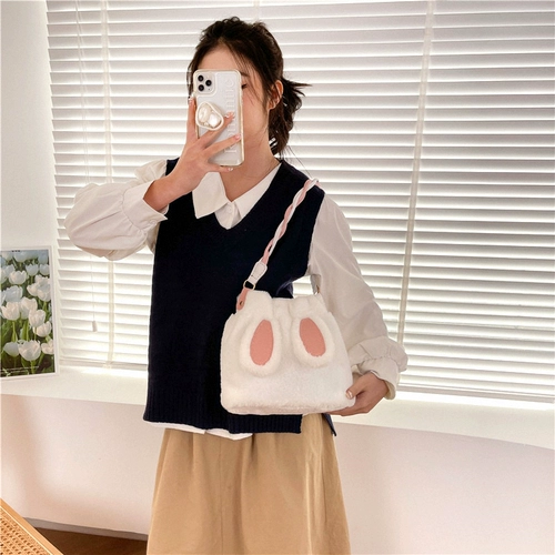 Плюшевый кролик, сумка, плетеный демисезонный набор материалов, DIY, связать своими руками, подарок на день рождения