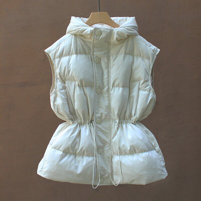 South Korea's Dongdaemun Lightweight Down Vest Women's Short Style 2022 New Autumn and Winter Loose Waist White Duck Down Vest