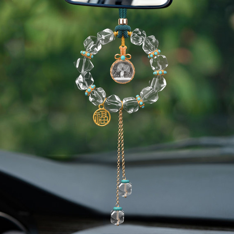 BMW Mercedes-Benz Audi crystal car pendant goddess model high-end safe journey car interior decoration rearview mirror decoration