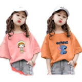 Хлопковая летняя детская приятная телу футболка с коротким рукавом, в западном стиле, подходит для подростков