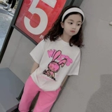 Хлопковая футболка с коротким рукавом, детская летняя одежда для школьников, 100% хлопок, подходит для подростков, в корейском стиле, популярно в интернете, в западном стиле