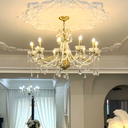 French-Style Chandelier, Light Luxury Crystal, Retro Cream Style, Living Room Main Light, Dining Room Light, Grand Villa Lighting, Homestay Chandelier
