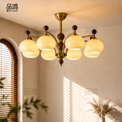French-Style Antique All-Copper Living Room Chandelier, Wabi-Sabi Style, American Retro Main Light for the Hall, Full-Spectrum Eye-Protecting Lighting for the Bedroom