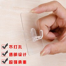 Unrusted transparent No-scratches plastic powerful hooks Wall-mounted Kitchen Toilet Bathroom Door Rear Stick Hook Hook