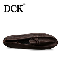 DCK shoes boots mens Bean shoes 2021 new casual leather shoes leather leather simple flame soft leather soft sole pedal lazy