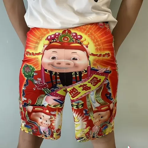 2023 Новый стиль бога богатства свиньи свинья мужчина с длинными рукавами поздравляю с заработкой 3dggbondgg bang pajama set set