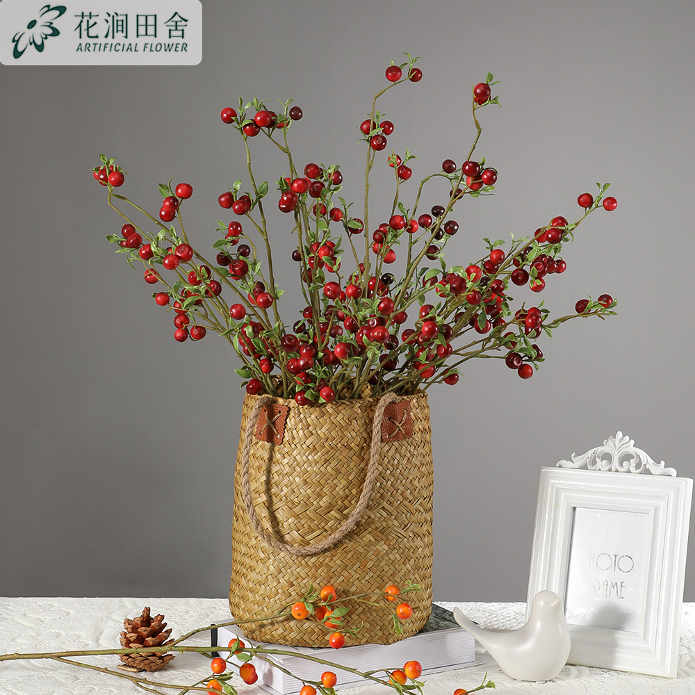 Flower QiGuo Imitation Flower 2021 New Living Room Fake Flower Ornament Decoration High-end Light Luxury Flower Decoration Bouquet High Branch