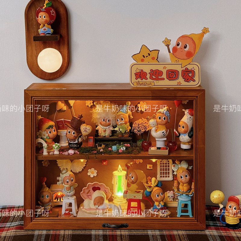 Star People Series Figurine Display Box Retro Style Dustproof Cabinet Blind Box Storage Double-Layer Shelf Star People Series Figurine Display Box Retro Style Dustproof Cabinet Blind Box Storage Double-Layer Shelf